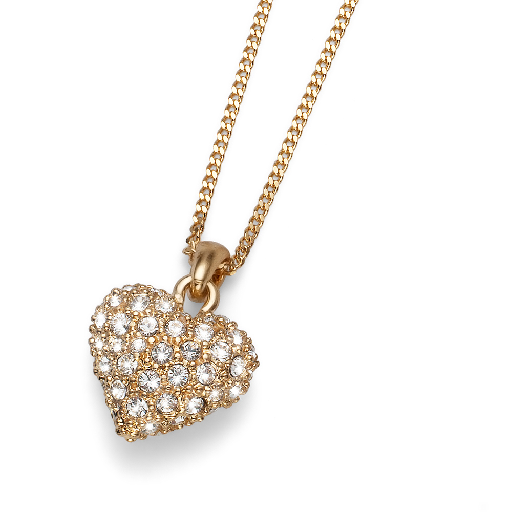 オリバーウェバー スワロフスキー ネックレス Full Heart ゴールド