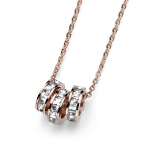 オリバーウェバー 〈スワロフスキー〉 ジルコニア ステンレススチール製 ネックレス Drive ローズゴールドカラー