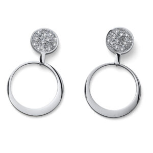 オリバーウェバー 〈スワロフスキー〉 ステンレススチール製ピアス Cloud シルバーカラー