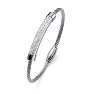 オリバーウェバー 〈スワロフスキー〉 ステンレススチール316L製 ブレスレット Blinky マグネットキャッチブレスレット シルバーカラー