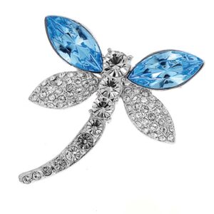 オリバーウェバー 〈スワロフスキー〉 ブローチ Libella アクアマリンカラークリスタル