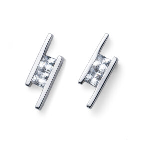 オリバーウェバー 〈スワロフスキー〉 ジルコニアピアス Foursquare シルバー925