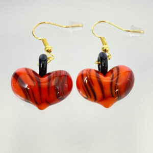 ベネチアンガラス ピアス Africa 虎柄ハート