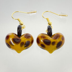 ベネチアンガラス ピアス Africa  麒麟柄ハート