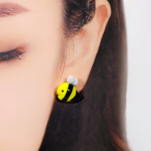 ベネチアンガラス ピアス ハチ