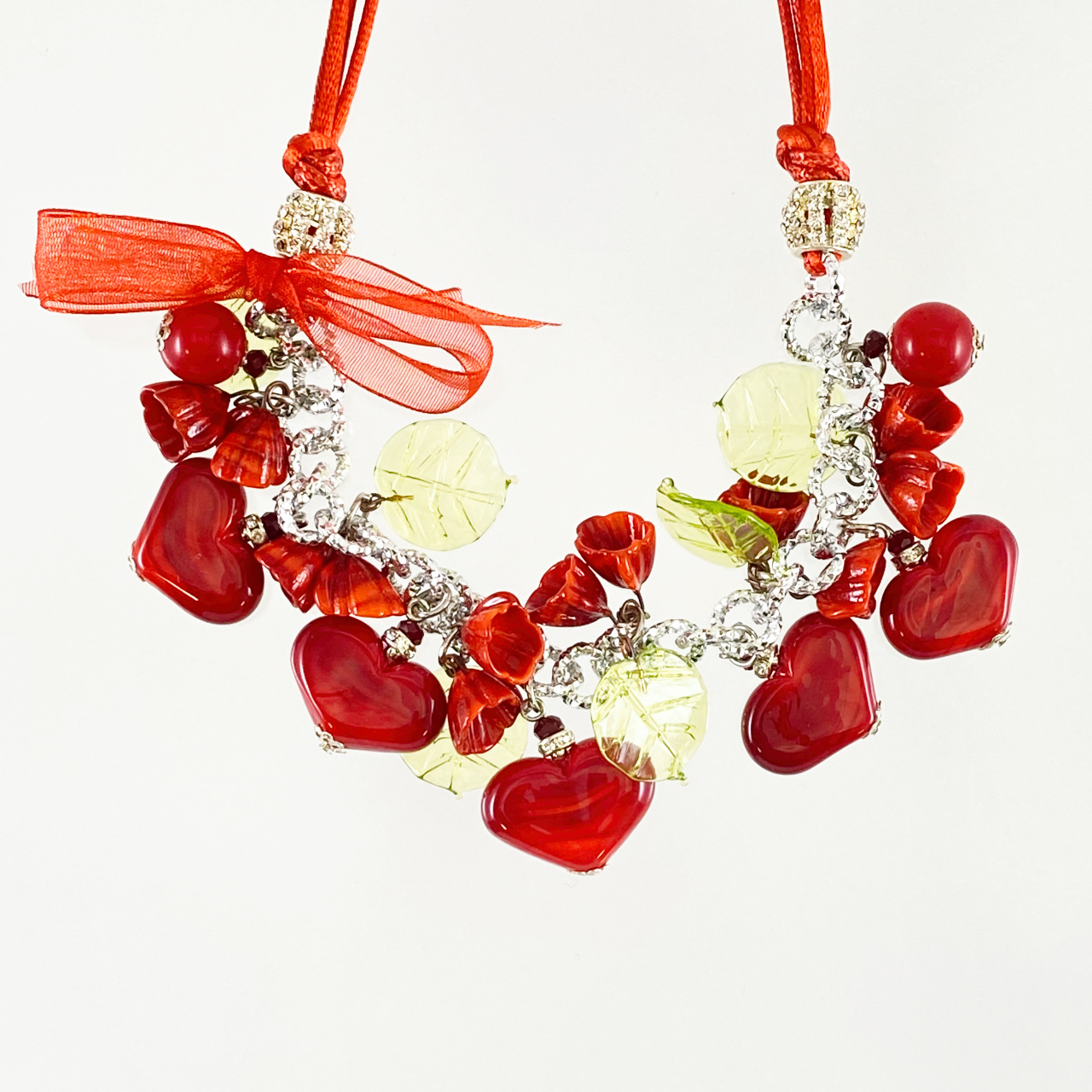 ベネチアンガラス ネックレス ハートハート-full - 画像 (3)