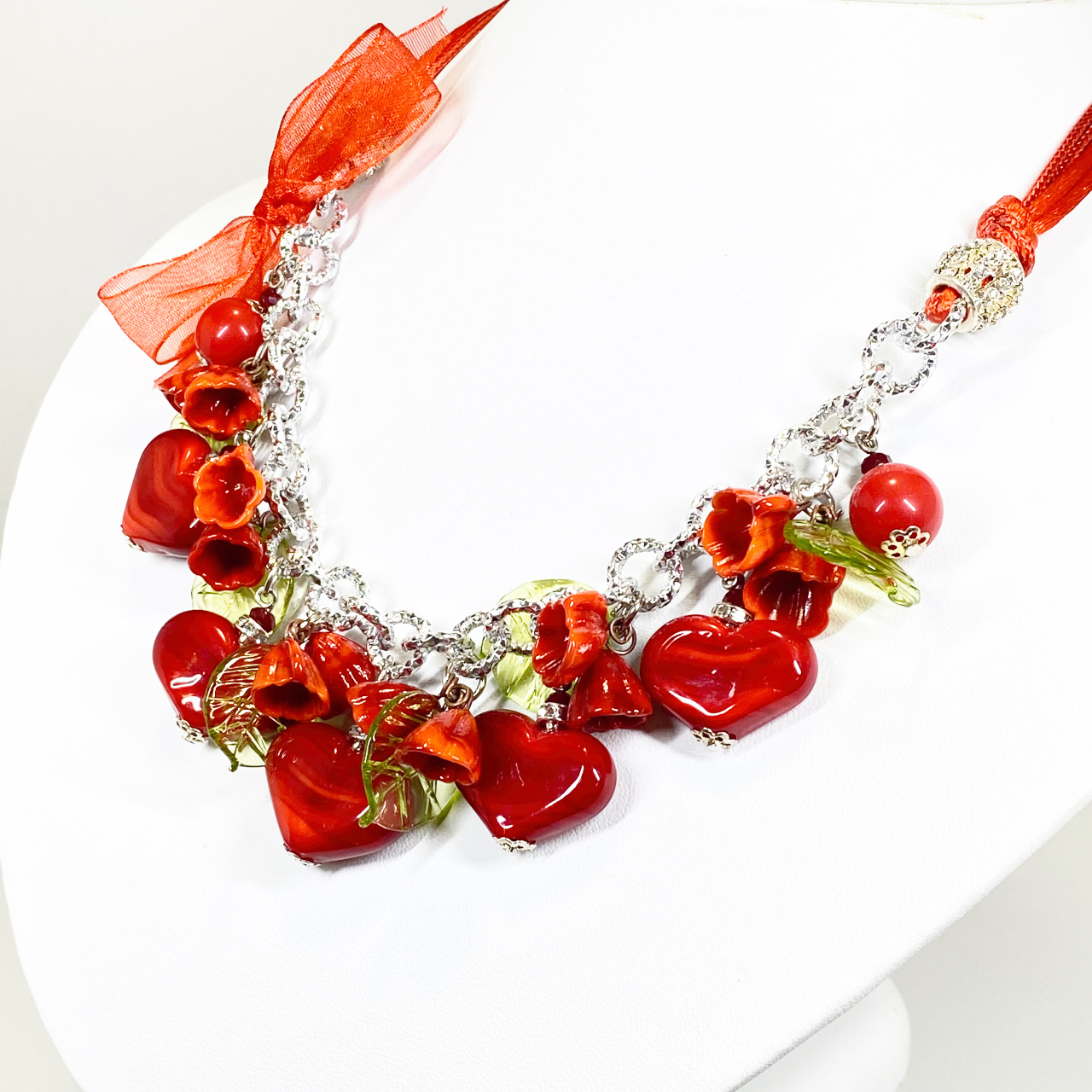 ベネチアンガラス ネックレス ハートハート-full - 画像 (6)