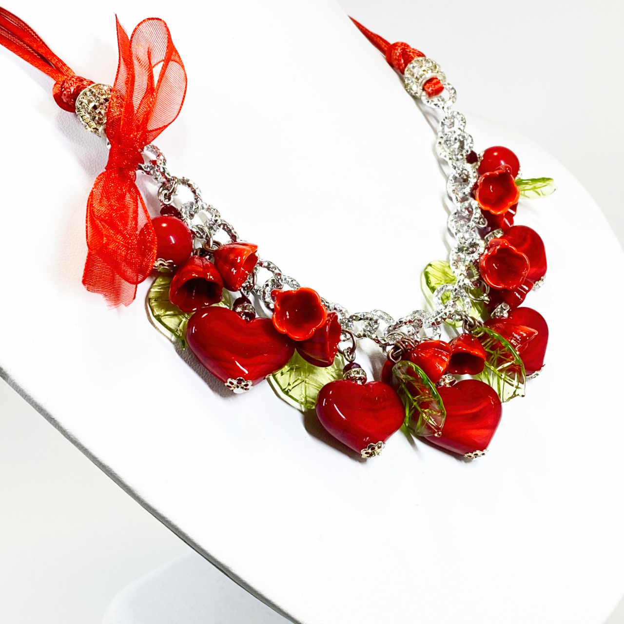 ベネチアンガラス ネックレス ハートハート-full - 画像 (7)