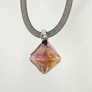 ベネチアンガラス ペンダントネックレス Piramide アメジスト＆シルバー・ゴールド