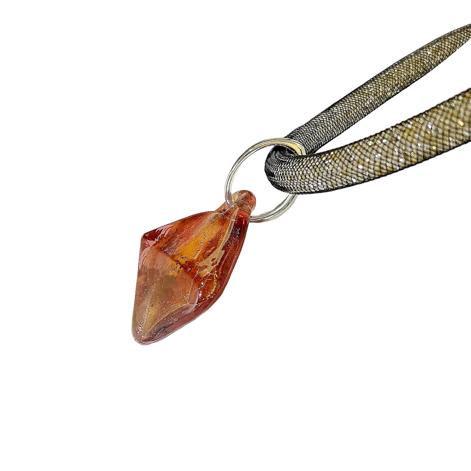 ベネチアンガラス ペンダントネックレス Piramide アメジスト&シルバー・ゴールド - 画像 (5)