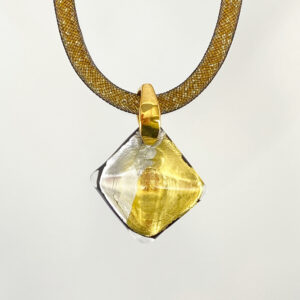 ベネチアンガラス ペンダントネックレス Piramide Gold&Silver