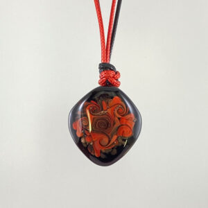 ベネチアンガラス ペンダントネックレス（S） 紐 Scudo  赤　