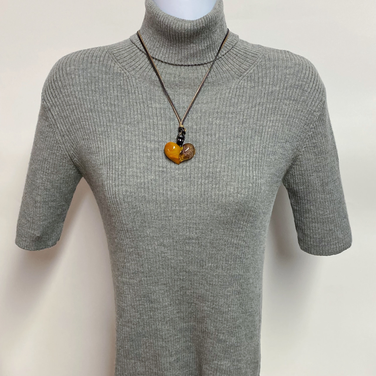 ベネチアンガラス ペンダントネックレス Spider アンバー(紐) - 画像 (3)