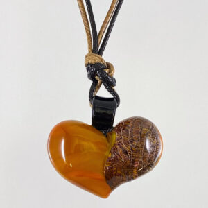 ベネチアンガラス ペンダントネックレス Spider アンバー(紐)