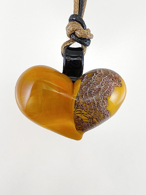 ベネチアンガラス ペンダントネックレス Spider アンバー(紐) - 画像 (6)