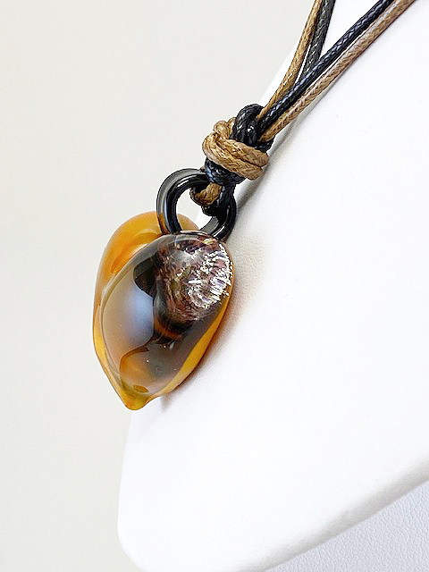 ベネチアンガラス ペンダントネックレス Spider アンバー(紐) - 画像 (2)