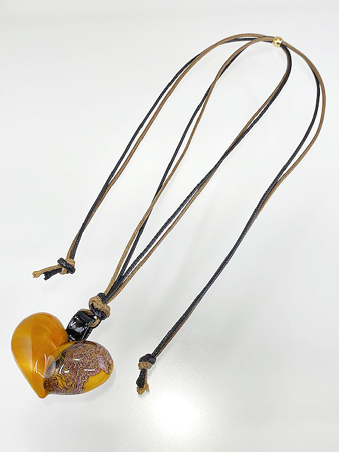 ベネチアンガラス ペンダントネックレス Spider アンバー(紐) - 画像 (5)