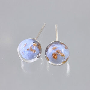 ベネチアンガラス Avventurina カボーションピアス 水色