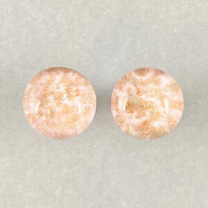 ベネチアンガラス Avventurina カボーションピアス ピンク