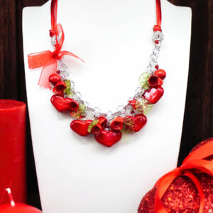 ベネチアンガラス ネックレス ハートハート-full