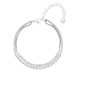 オリバーウェバージルコニア ステンレススチール316L製 ブレスレットCrystonブレスレット シルバーカラー 〈Swarovski®クリスタル〉